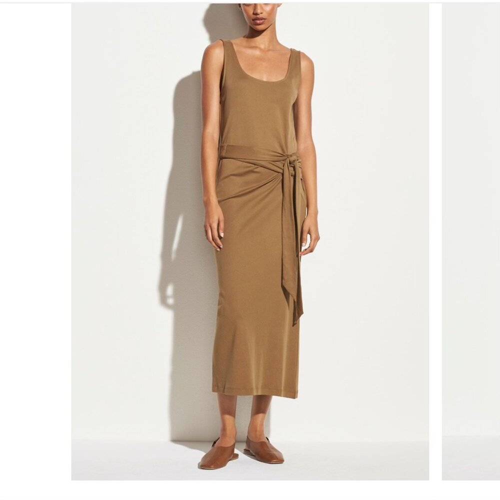 Vince Sleeveless Wrap Midi Dress
